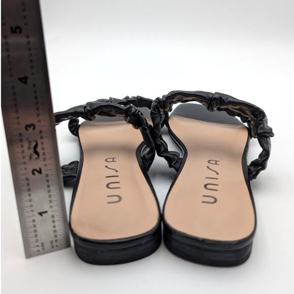 Unisa Unseista Scrunchie Double Strap Slide Sandal Women's Black Size US8 EU38.5 - Picture 10 of 12